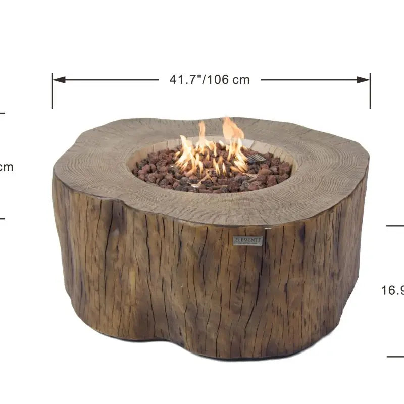 Elementi - Manchester Fire Table - Redwood - Natural Gas Item # OFG145RW-NG