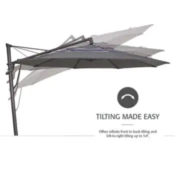 Treasure Garden 11' AKZ PLUS OCTAGON SUNBRELLA BLACK - CAST SILVER Treasure Garden
