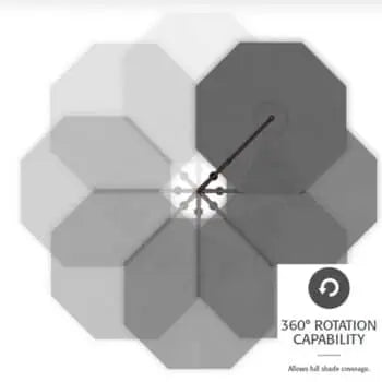 Treasure Garden 11' AKZ PLUS OCTAGON SUNBRELLA BLACK - CAST SILVER Treasure Garden