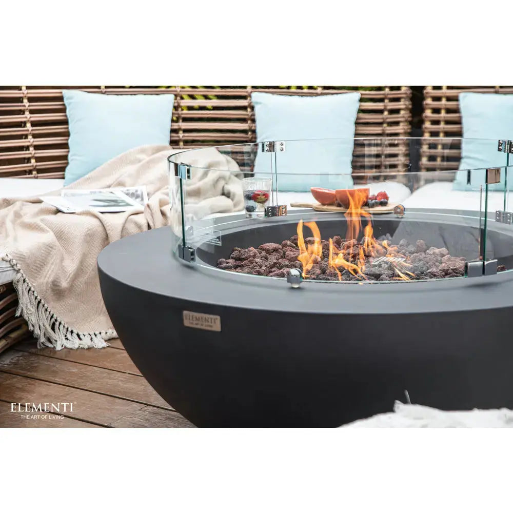 Elementi - Lunar Bowl Dark Gray - Natural Gas Item # OFG101DG-NG