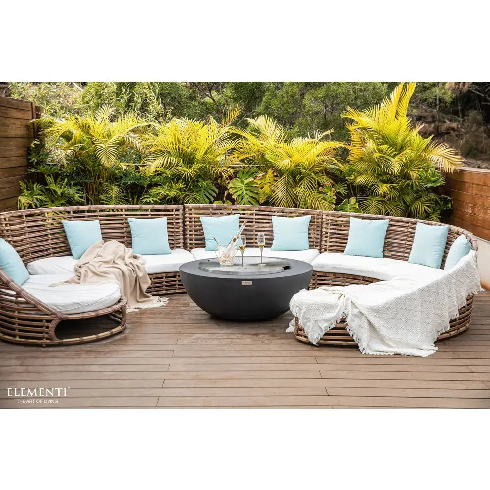 Elementi - Lunar Bowl Dark Gray - Natural Gas Item # OFG101DG-NG