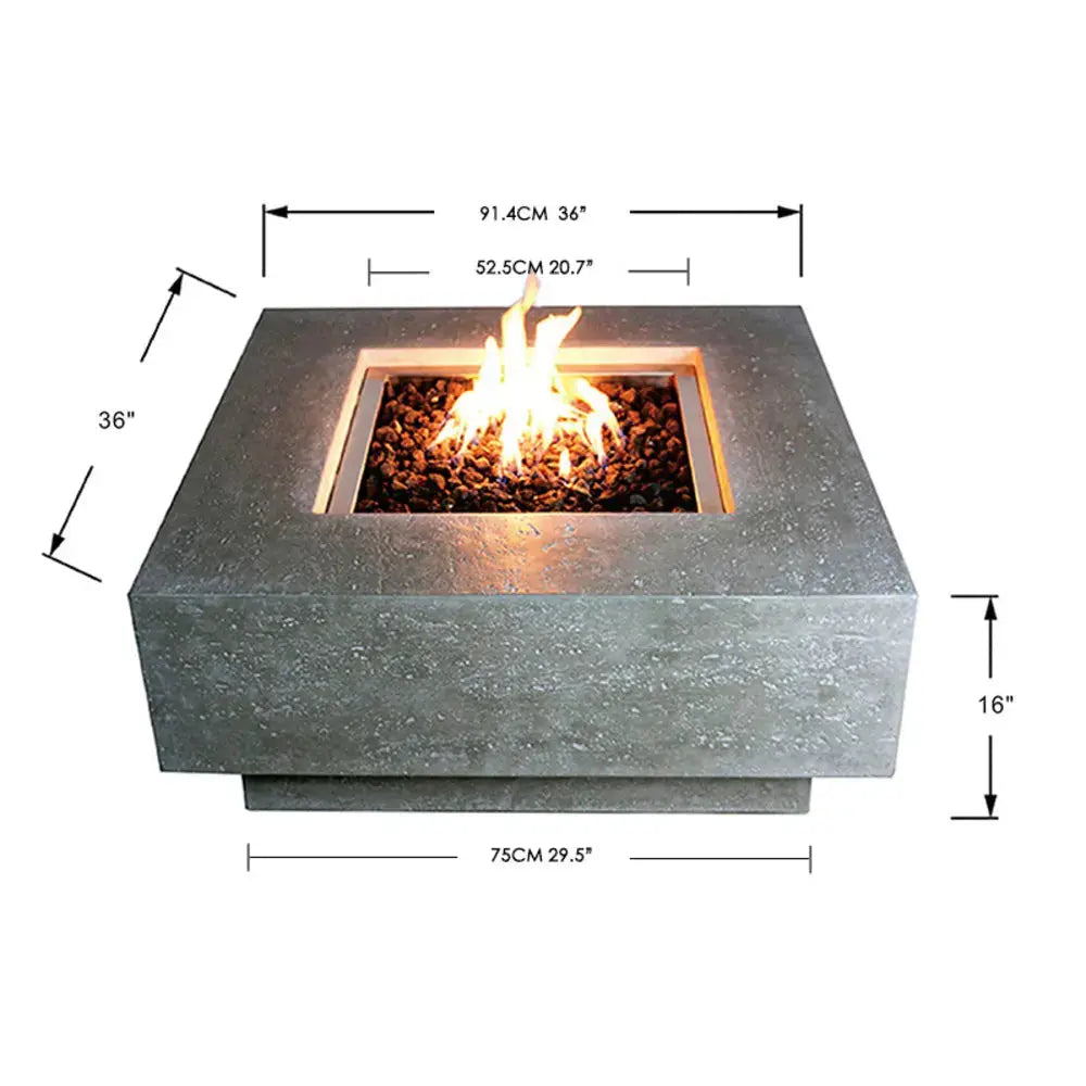 Elementi - Manhattan Fire Table - Dark Gray - Propane Item # OFG103DG-LP