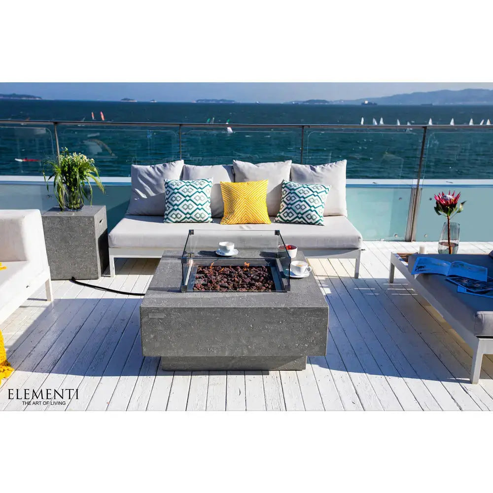 Elementi - Manhattan Fire Table - Dark Gray - Propane Item # OFG103DG-LP