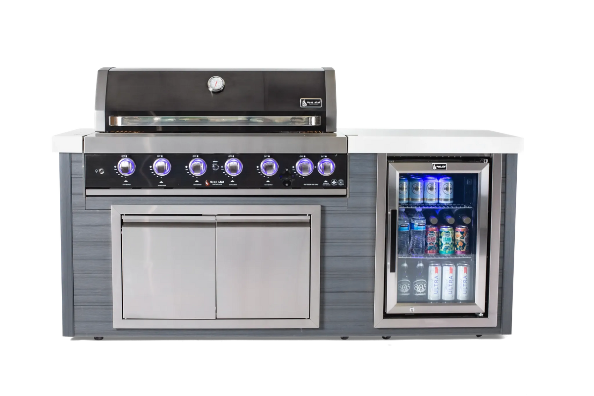 Mont Alpi MA805-AWBSS 6-burner Artwood outdoor kitchen front view