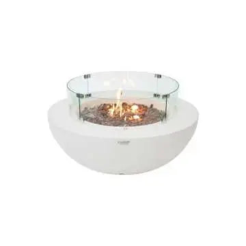 Elementi - Lunar Fire Bowl cream white - Propane Item # OFG101CW-LP