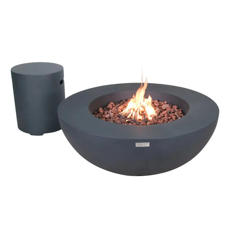 Elementi - Lunar Bowl Dark Gray - Natural Gas Item # OFG101DG-NG