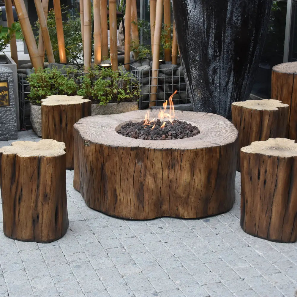 Elementi - Manchester Fire Table - Redwood - Natural Gas Item # OFG145RW-NG