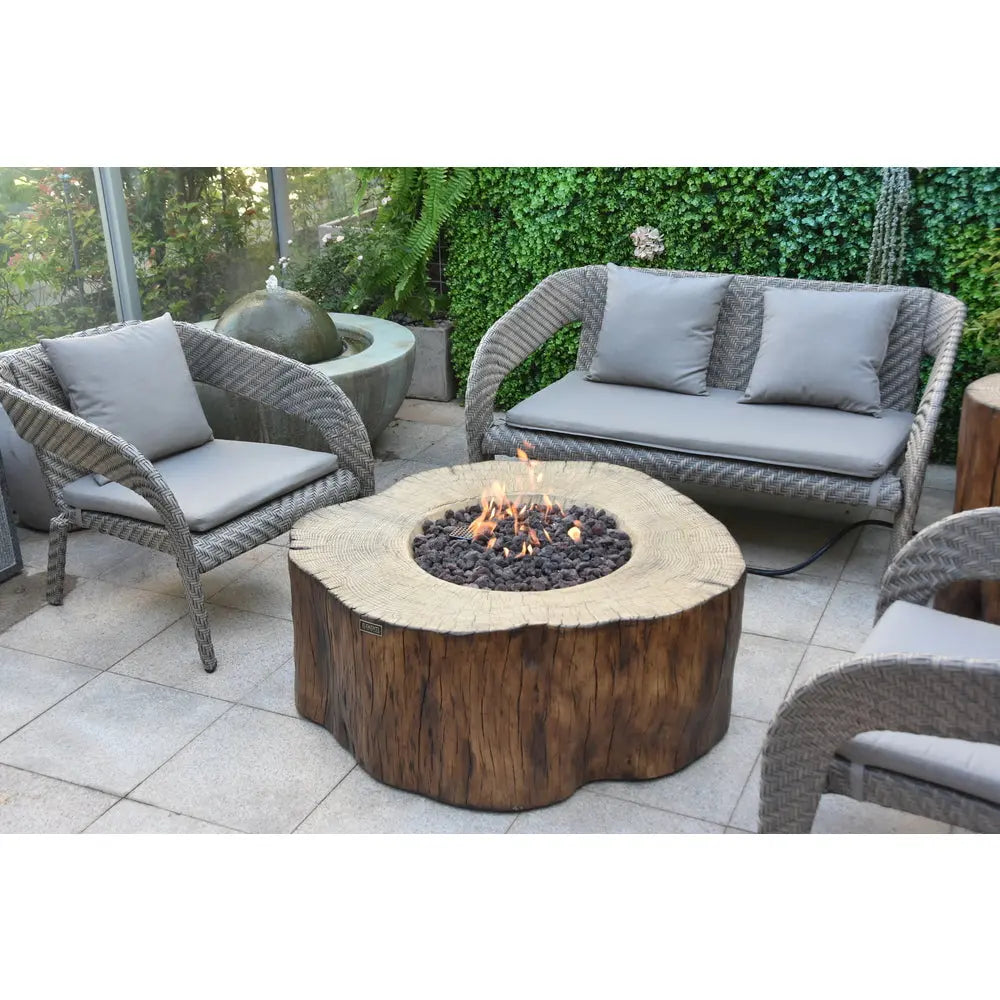 Elementi - Manchester Fire Table - Redwood - Natural Gas Item # OFG145RW-NG