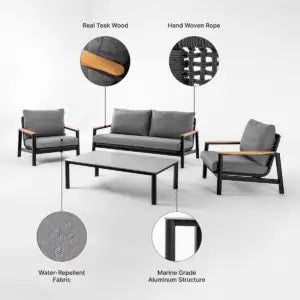 Berglite - Terra 4 – Person Outdoor Conversation Set Berglite