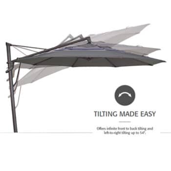 Treasure Garden 11' AKZ PLUS OCTAGON SUNBRELLA BLACK - CAST SILVER