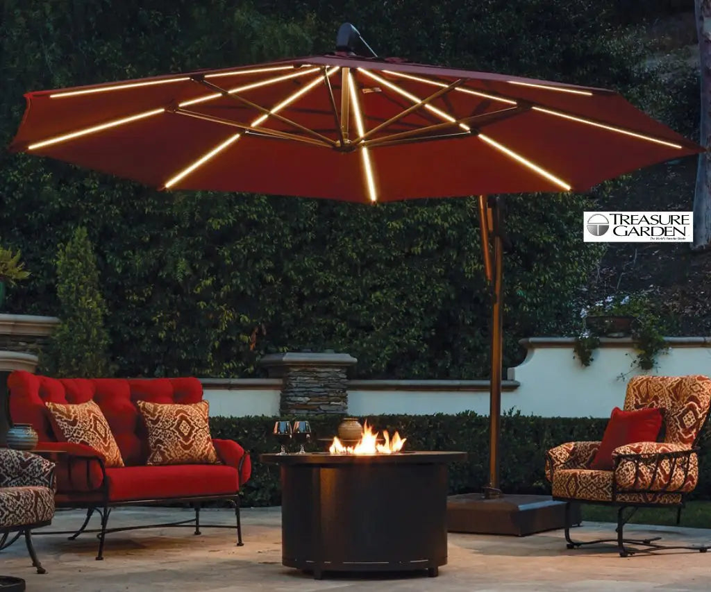 Treasure Garden 13' AKZ PLUS OCTAGON SUNBRELLA STARLUX BLACK - CAST SILVER