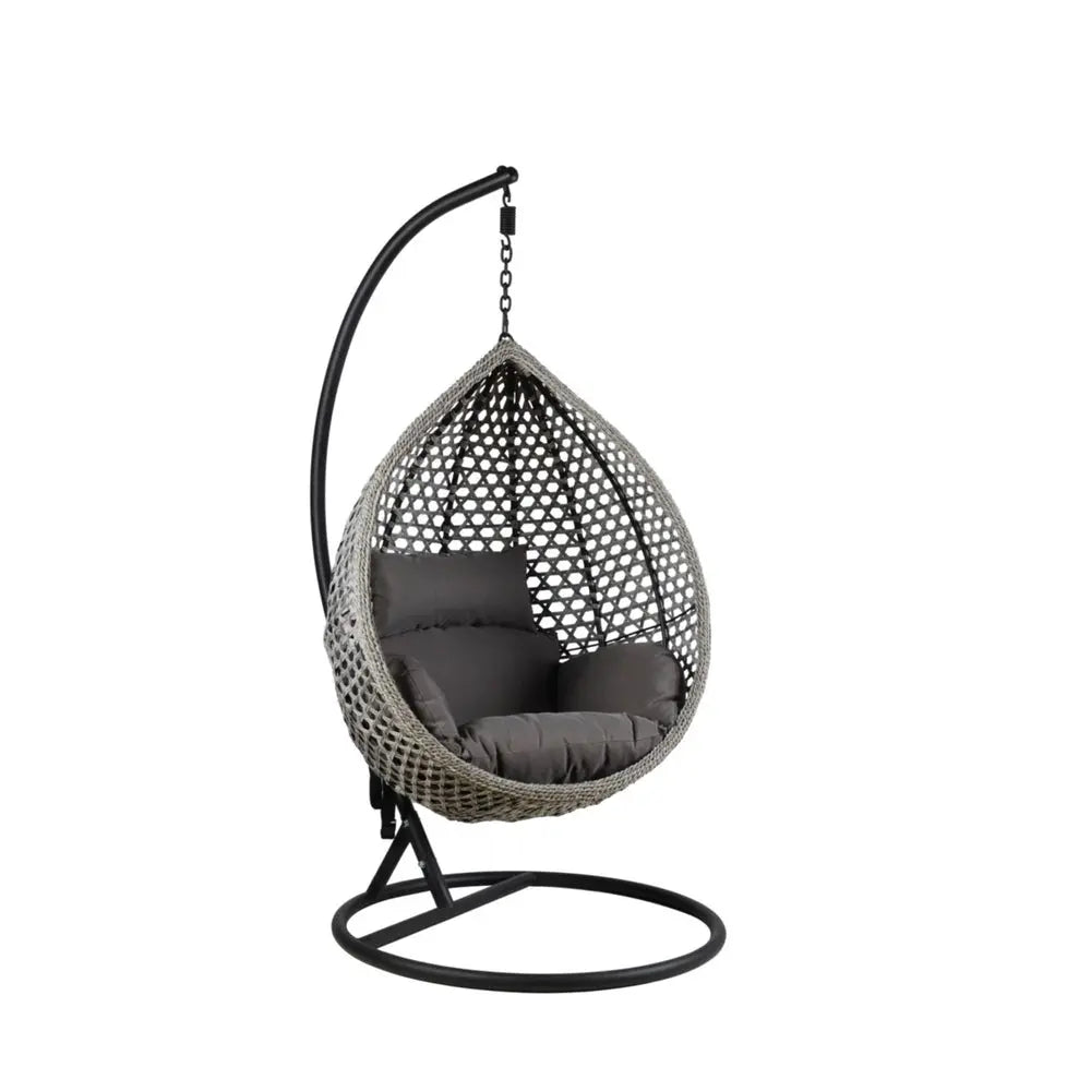 Backyard Lifestyles - Swing Chair W/ Waterproof Cushion (taupe/black Frame + Gray Cushion) Backyard Lifestyles