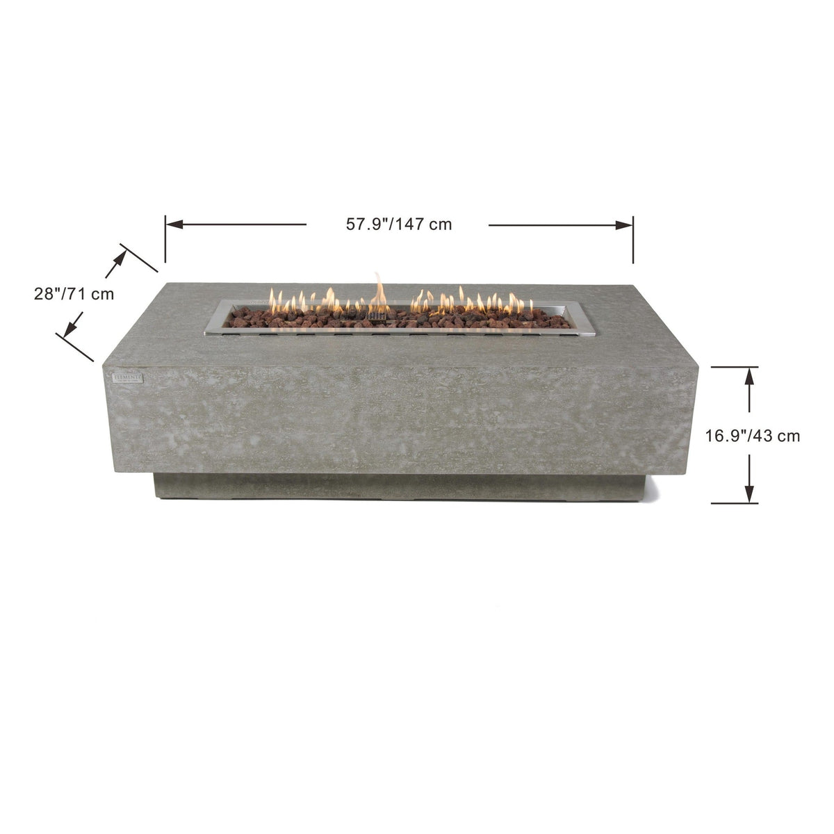 Kingsale dimensions: 57.9 inches long, 28 inches wide and 16.9 inches high